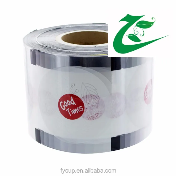 
Waterproof customized bubble tea cup sealing film,Packing Food printed cups sealing film 