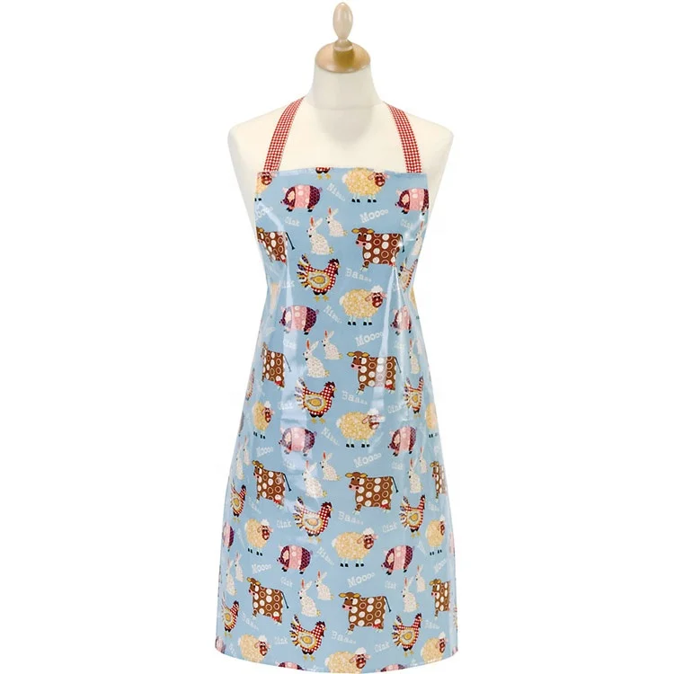 customized printing PVC apron  plastic apron pvc coated kitchen apron