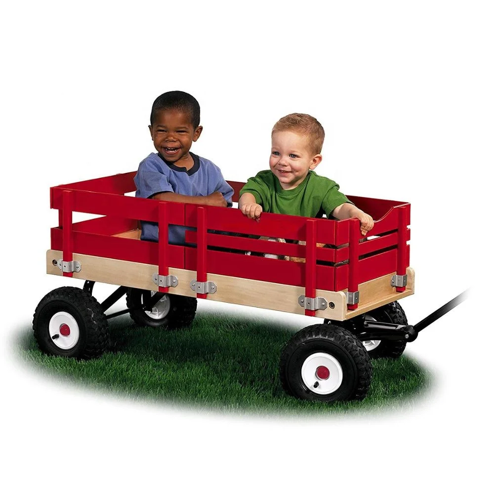 
Wagon for Kids All Terrain Made In the China - Huge No-Flat Tires - No-Pinch Handle & No-Tip Steering 300 lb Limit outdoor cart 