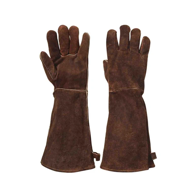 new style long welding work gloves dark green cowhide leather waterproof gloves heat resistant gloves