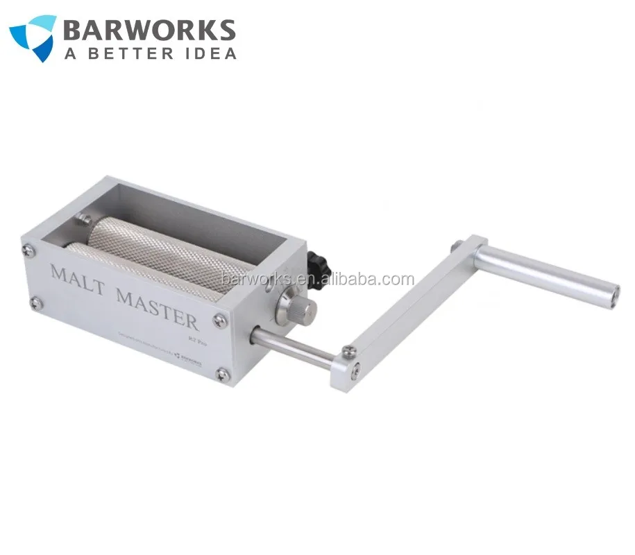 Оптовая продажа, мельница для зернового солода высшего качества из нержавеющей стали 304 с 2 роликами и деревянным основанием