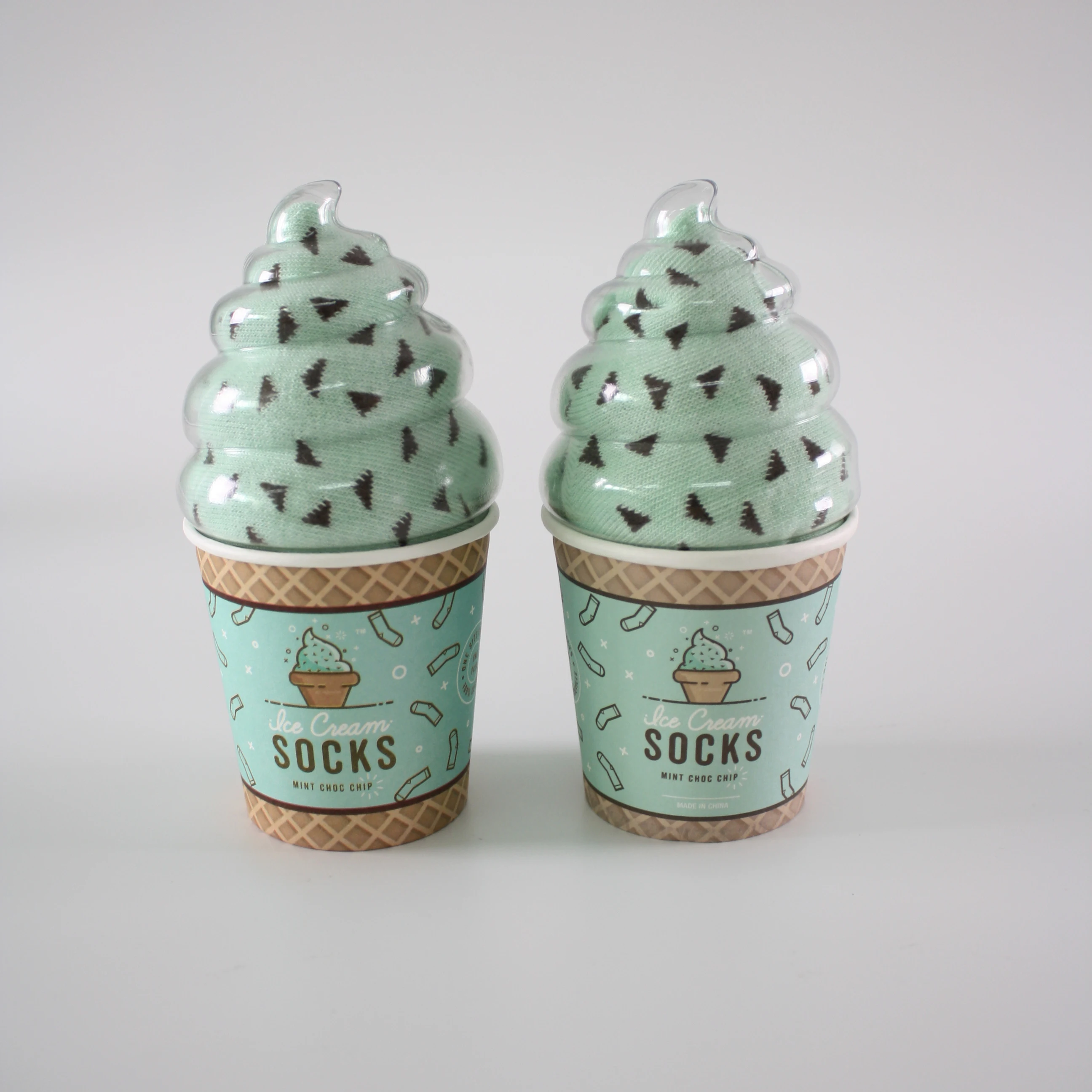 Квадратная прозрачная пластиковая бумажная чашка для мороженого с крышкой для мужских Носков