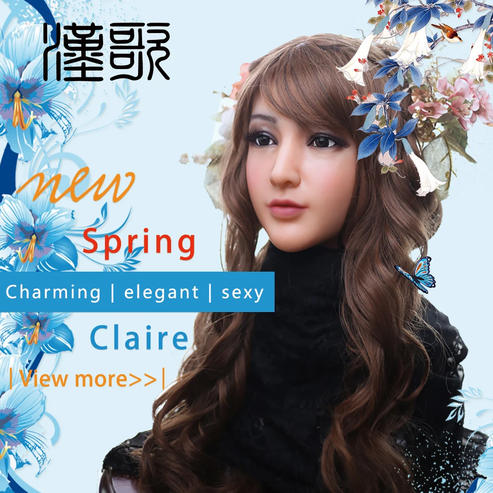 NEW Claire Disguise Masquerade For Man Feminine Silicone Female Headwear Realistic Goddess Face For Halloween Crossdresser