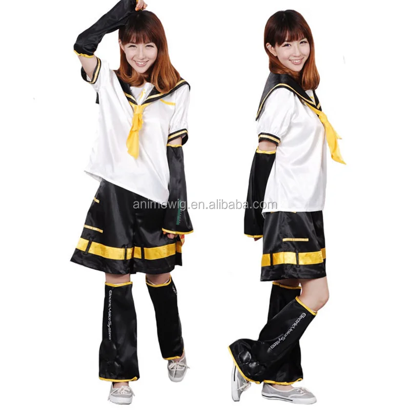 Wholesale Vocaloid Anime Costume Kagamine Rin Japanese Halloween Party Cosplay Costume For Girls