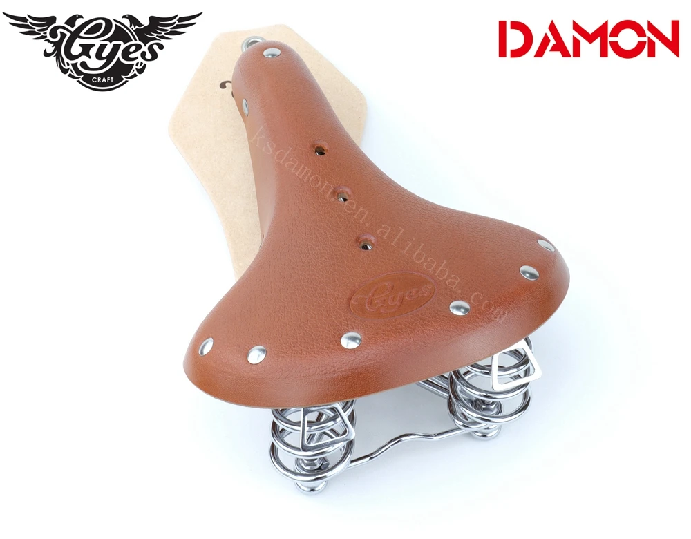 Gyes GS-11 Cow Leather Retro Riveted Leisure Bicycle Seat
