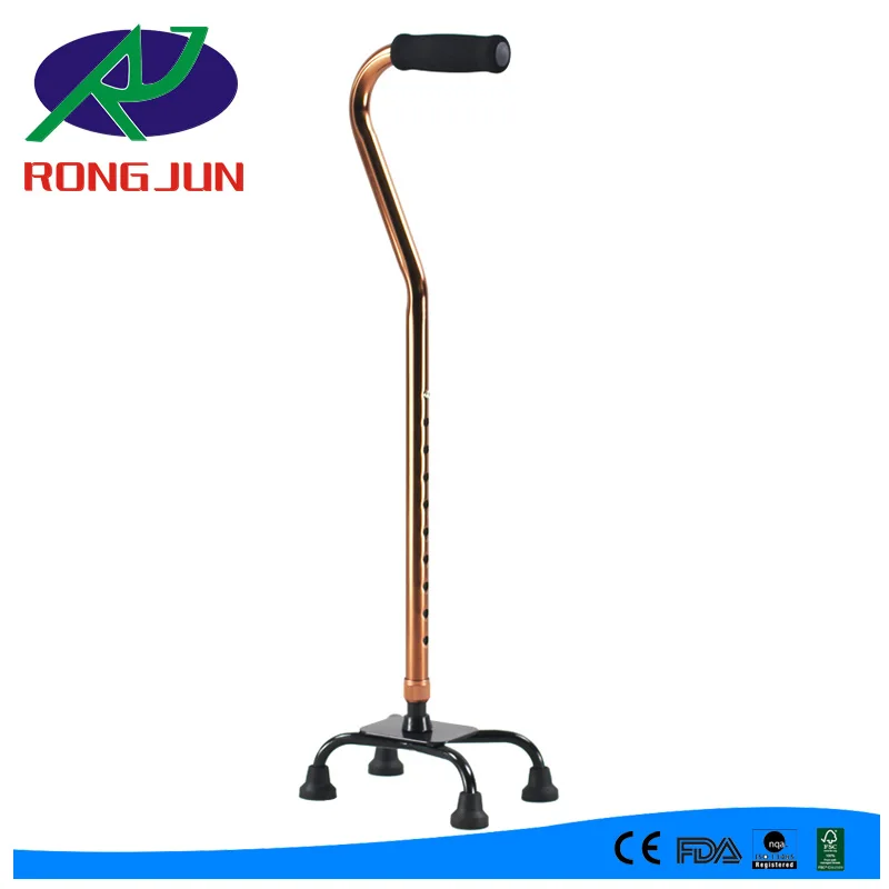 Elderly Disabled Stable Non-Slip Adjustable Telescopic Light Weight 4 Feet Walking Stick