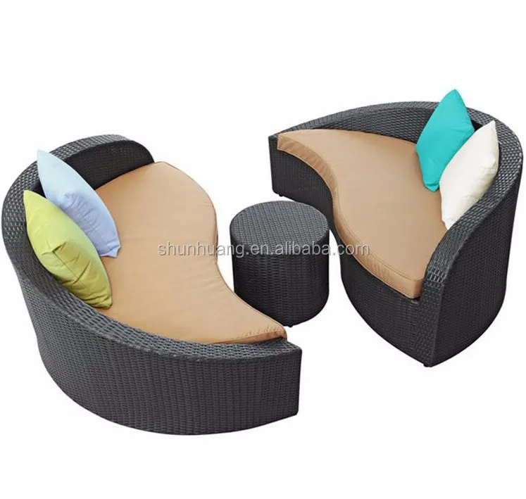 Шезлонг из полимерного ротанга, уличная садовая мебель, шезлонг для пляжа