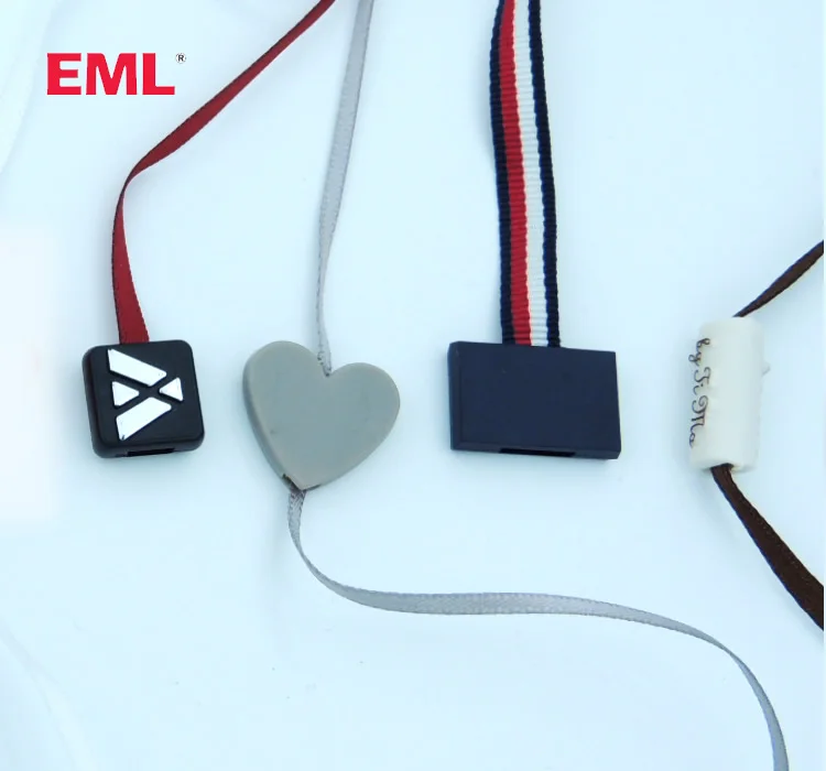 Garment Accessories Custom Embossed Brand Name Nylon Hang Tag Cord Garment hang tag string