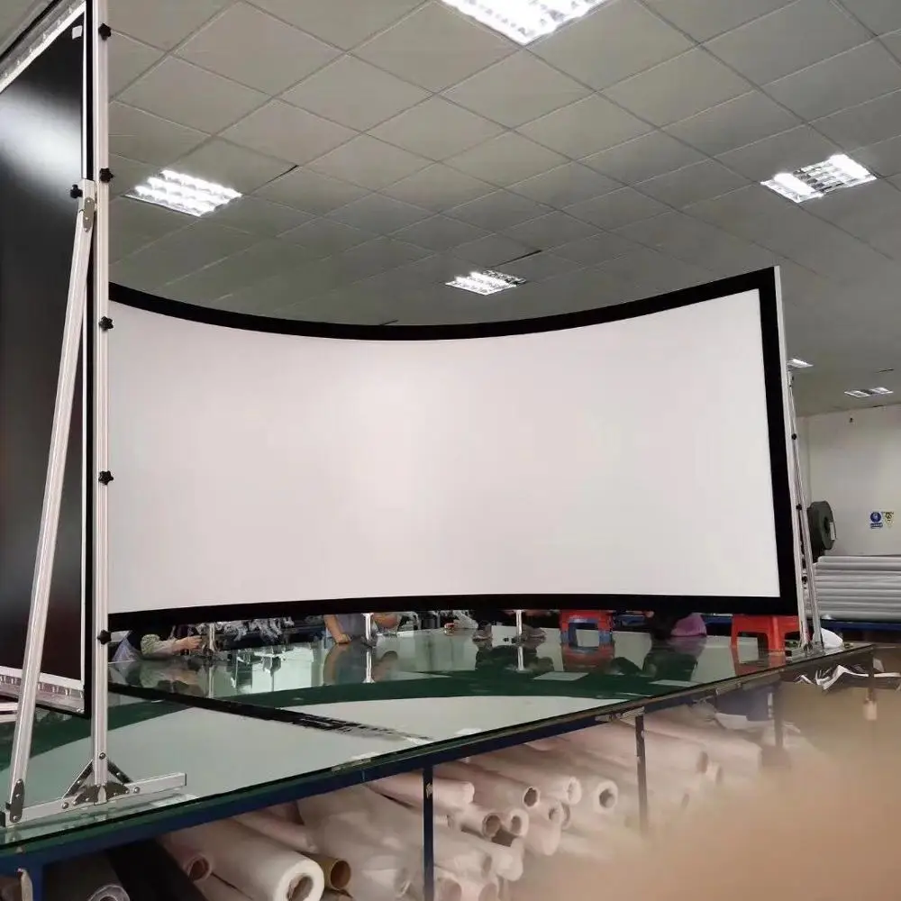 curved projection screen cinema projector screen pvc 3d silver fabric