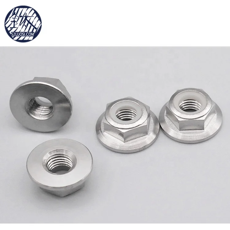 M3 M4 M5 M6 M8 M10 Titanium Hex Flanged Nylon Insert Lock Nuts