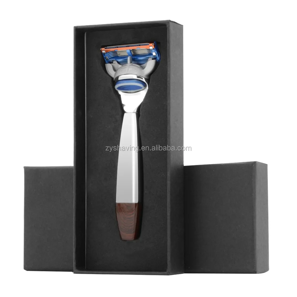 High quality Wood Pattern Alloy Handle 5 Blade Barber Shaving Safety Razor