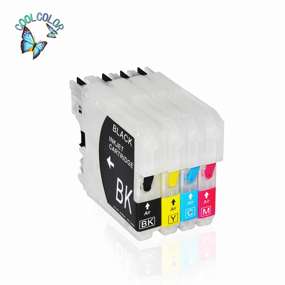 Refillable ink cartridge with Continuous Ink Supply System for BR  lc 39 lc 60 lc 985 full compatible lc1100