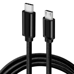 USB C to Micro USB Cable 1FT Nylon Braided Type C to Micro USB Kabel Compatible with Galaxy S7/S6, HTC Sony LG Samsung