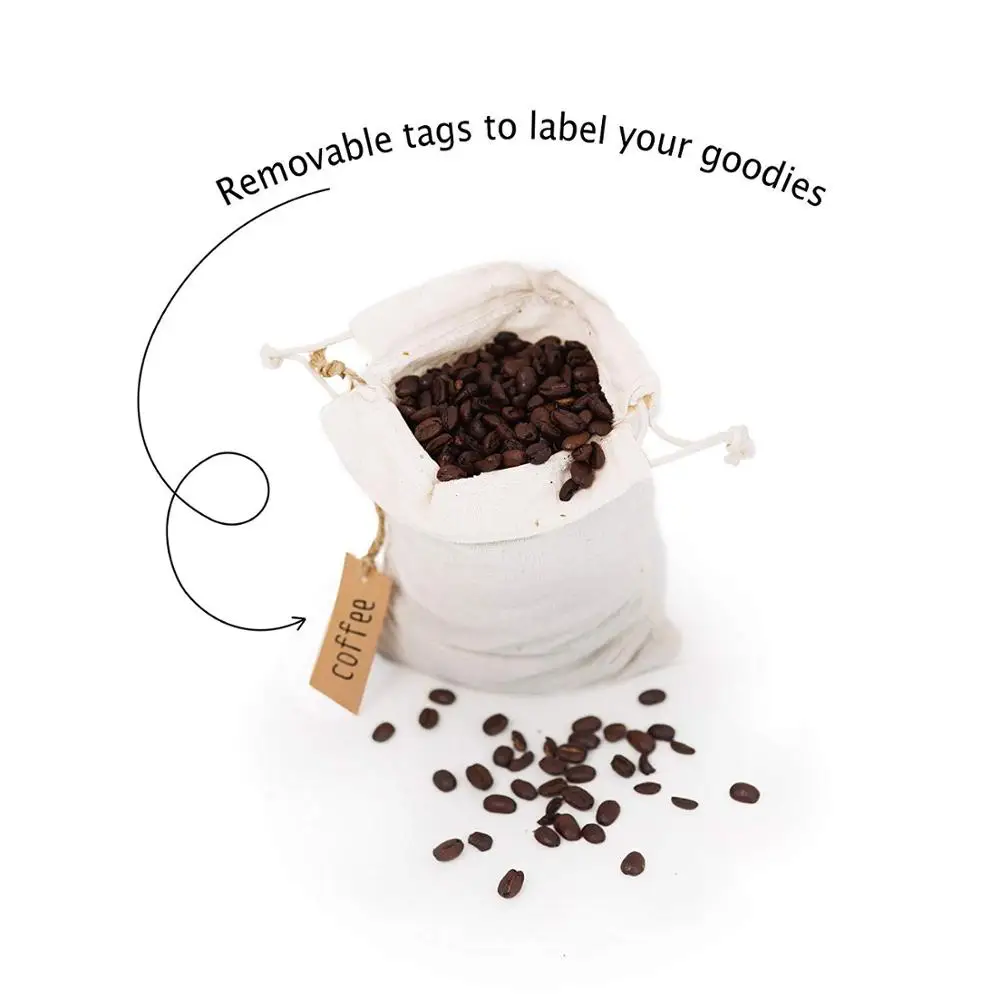 Recycled 100% cotton drawstring pouch