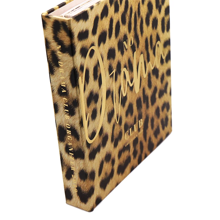 OEM hardcover gold spiral binding notebook paper custom print on demand