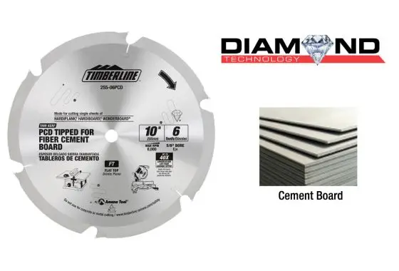 PCD tip saw blade, 10 in 6 teeth PCD Fiber cement siding circular saw blade