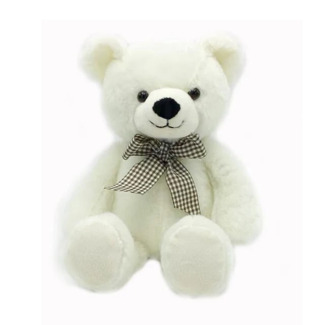 Cute White Stuffed Teddy Bear with a Bow Tie
