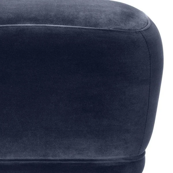 
Luxury midnight blue velvet small square stool 