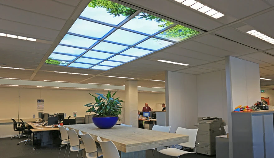 Безрамная световая панель, Офисная 3D фоторамка, потолочные обои с изображением синего неба, искусственное облако, светодиодное освещение