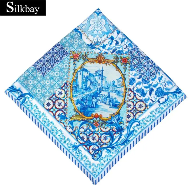 Hangzhou custom printed silk scarf