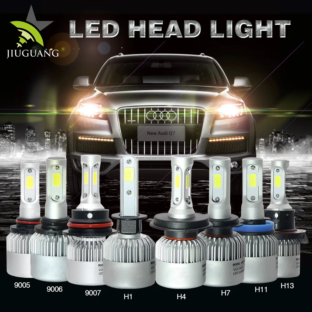 8000LM Super Bright High Power H13 9004 9007 Auto COB 12V Car LED Headlight Bulbs H4