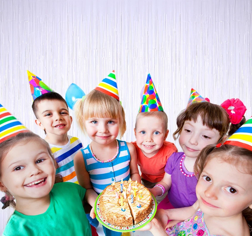 Photo Backdrop Shimmering Foil Curtain Party Decoration Backdrop For Wedding/birthday/babyshower Party Metallic Silver Curtains