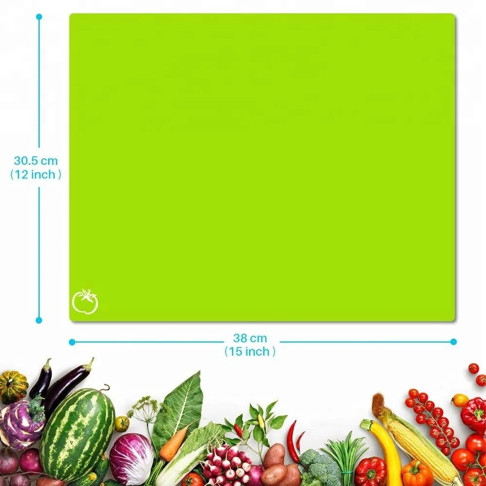 
Plastic Cutting Mat Set - Quality Thin Cutting Boards 4 Colors - Non-Toxic, Flexible & Non-Slip - Perfect for Chopping Vegetable 