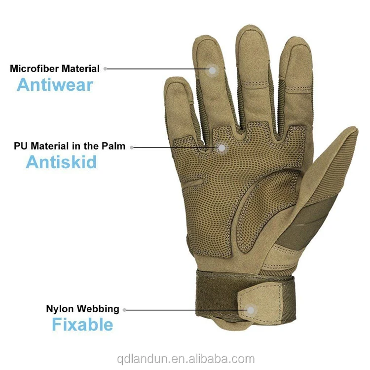 Best Black Full Finger Lightweight Military Tactical Gloves For Army