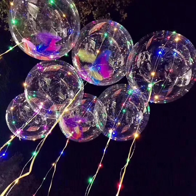 Дешево 18 дюймов Большой мигающие светящиеся гелия светодиодный воздушный bobo воздушных шаров фонарей латекс led воздушные шары