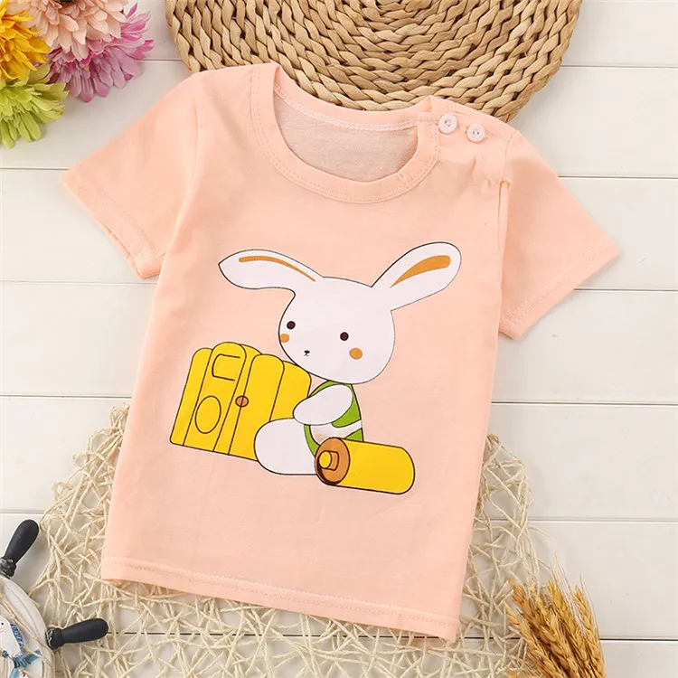 Wholesale cheap kids t shirts summer cartoon short sleeved children T shirt Pure cotton boy girl baby t shirt