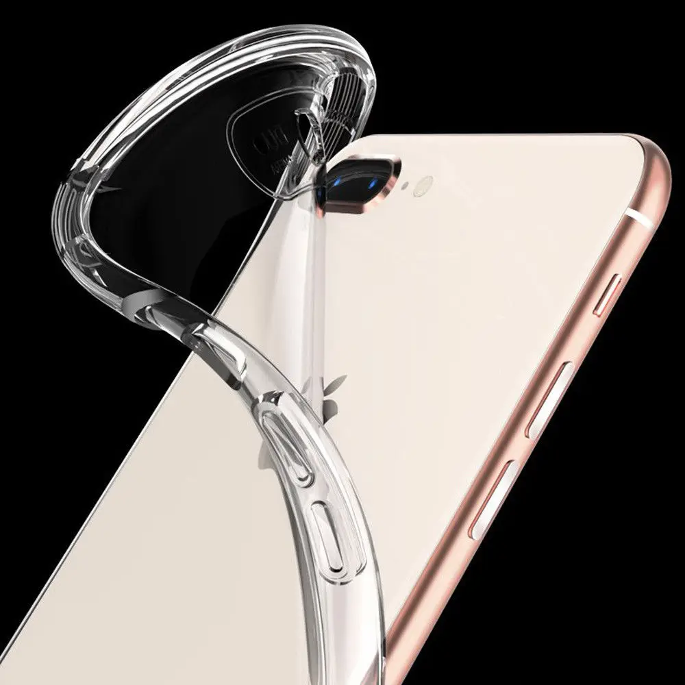 Four Corners Anti Crack Transparent Crashproof TPU, Strong GEL Case Cover for iPhone X/XS, XS MAX, XR, 7/8, 7/8 Plus Shock Proof