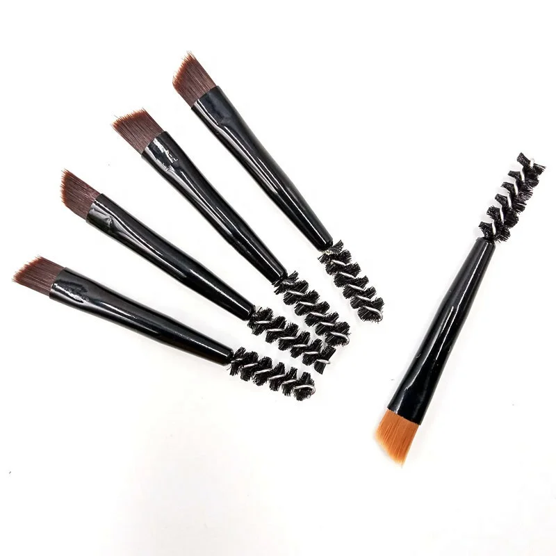 Короткая портативная мягкая кисть мини Двойные кисти для макияжа бровей Кисть для подводки глаз