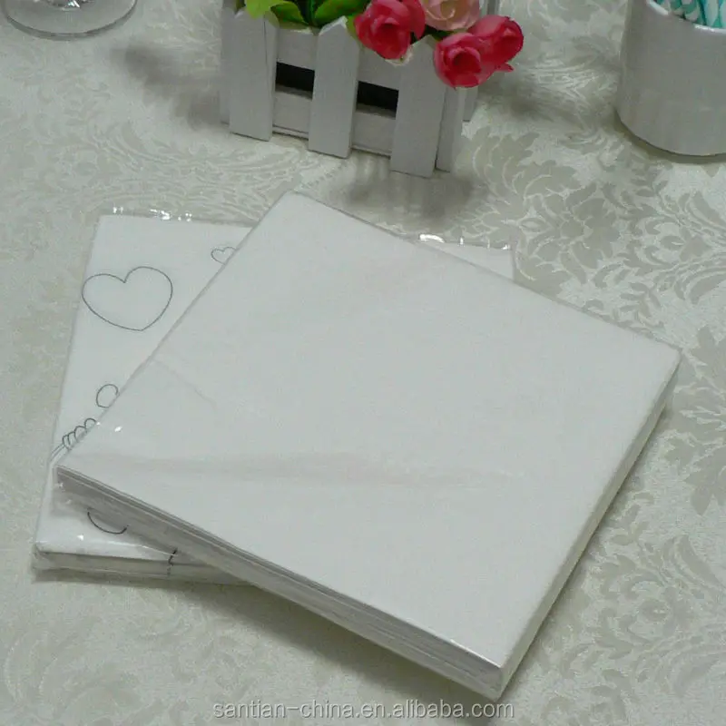 Custom Logo Printed Serviettes White Tissue Napkins Paper Napkins & Serviettes Dinner Napkins 20 Pcs Per Bag or Custom 2-4 Weeks