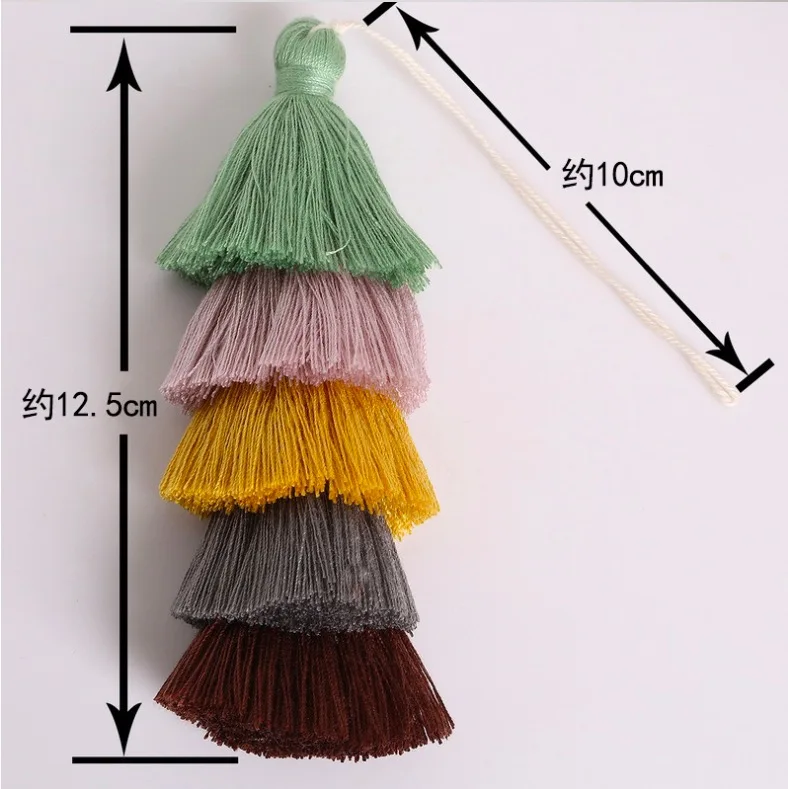 Многоярусная кисточка Пятиярусная кисточка из хлопка длинная цветная многослойная кисточка