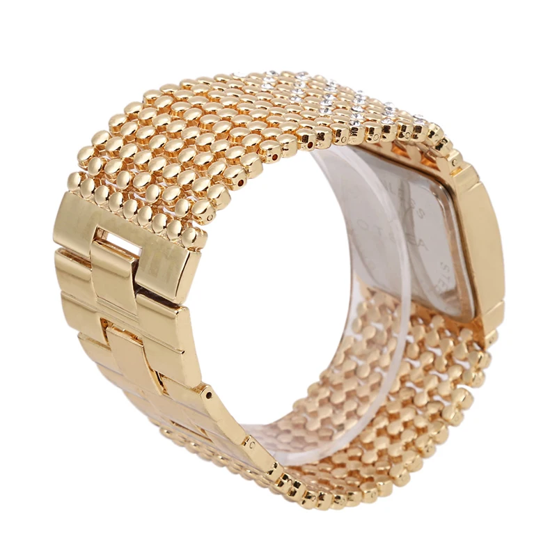 NEW!!! 2017 New Stainless Steel Chain Fashion Gold Women Watches