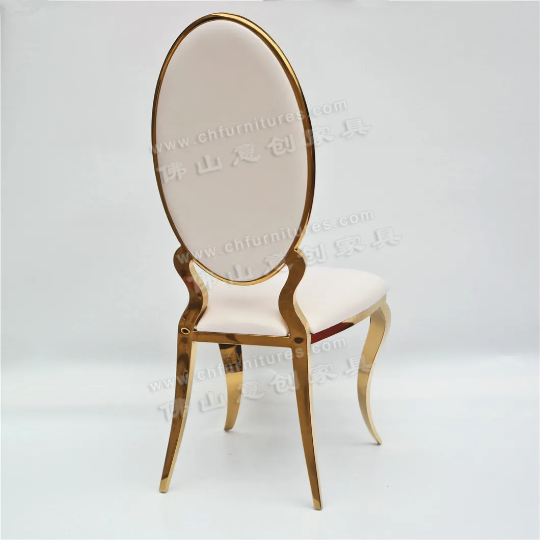 Фабрика Фошань, банкетный стул из нержавеющей стали с золотым ободком