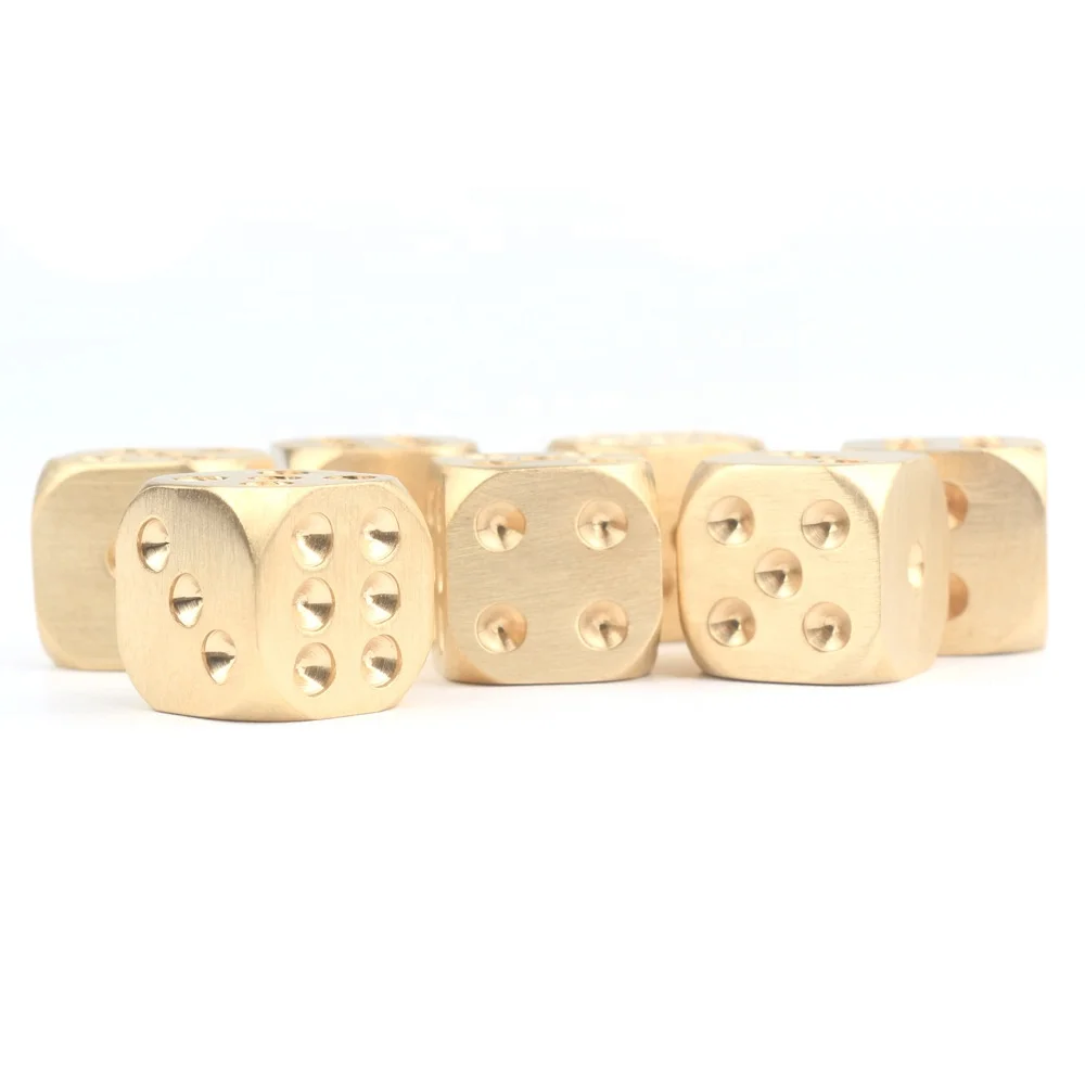 
Solid Brass Dice Table Games Drinking Game Dice 