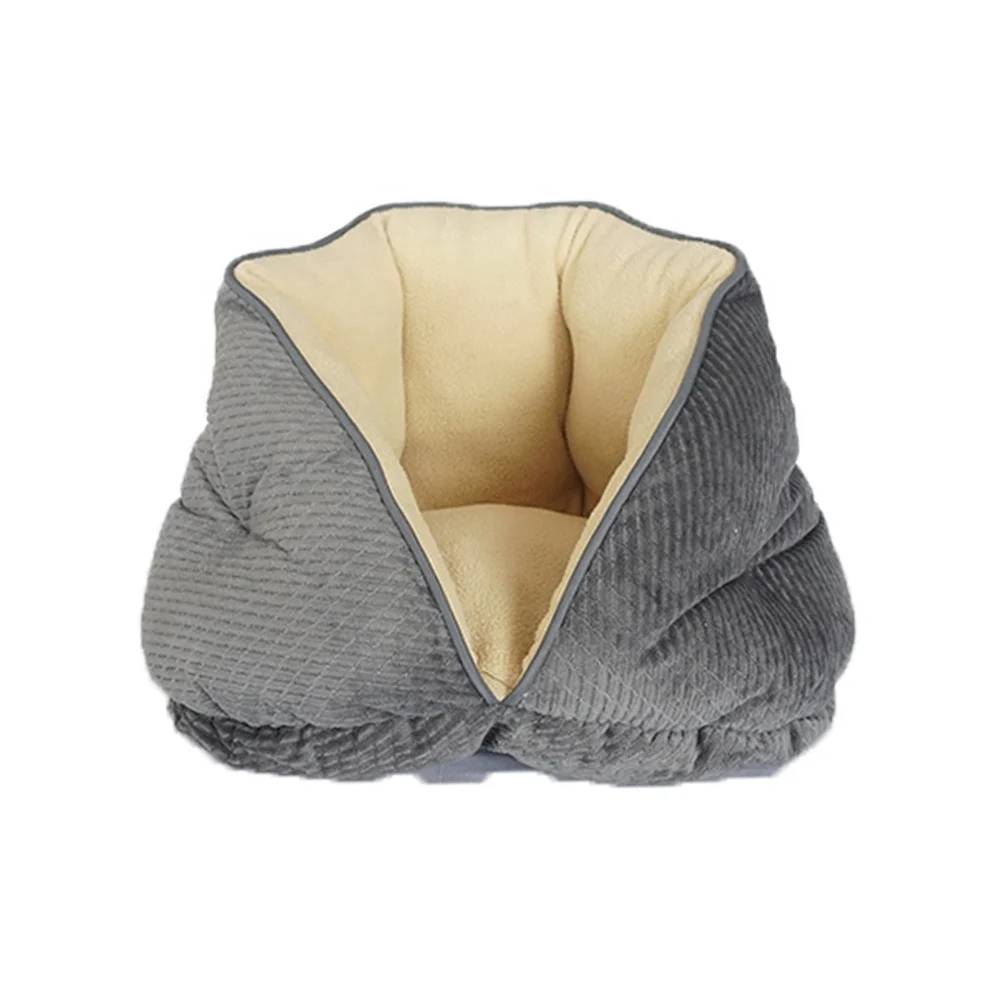 Wholesale Cute Warm Soft Shell Shape Fleece Velvet Pet Dog Cat Bed Cat Cave Nest