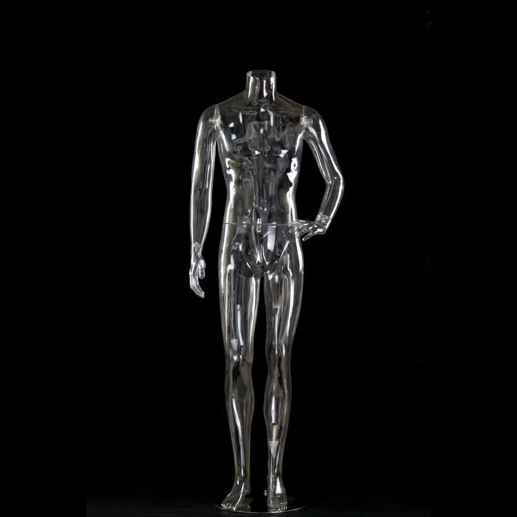 Plastic light weight pc clear transparent full body tall egg head male mens mannequin for window display