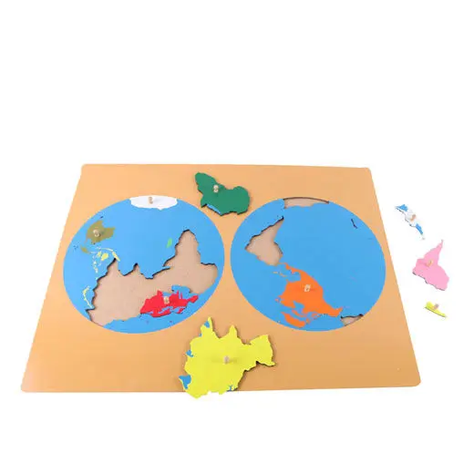 Educational children toys with Montessori Puzzles Maps with Cabinet G004