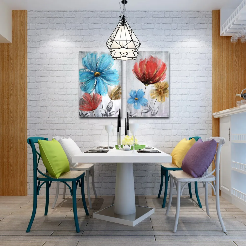 Handmade wall decoration painting flower painting on canvas