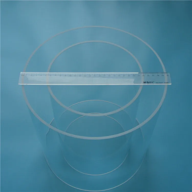200mm Diameter 5mm wall thickness large diameter quartz glass cylinder