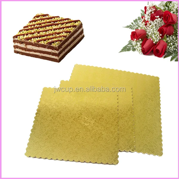 Foil Paper Cake Bases Boards Mini Cake Board Golden Custom Logo PE Free JW Customized Gravure Printing Food Wrapping Paper