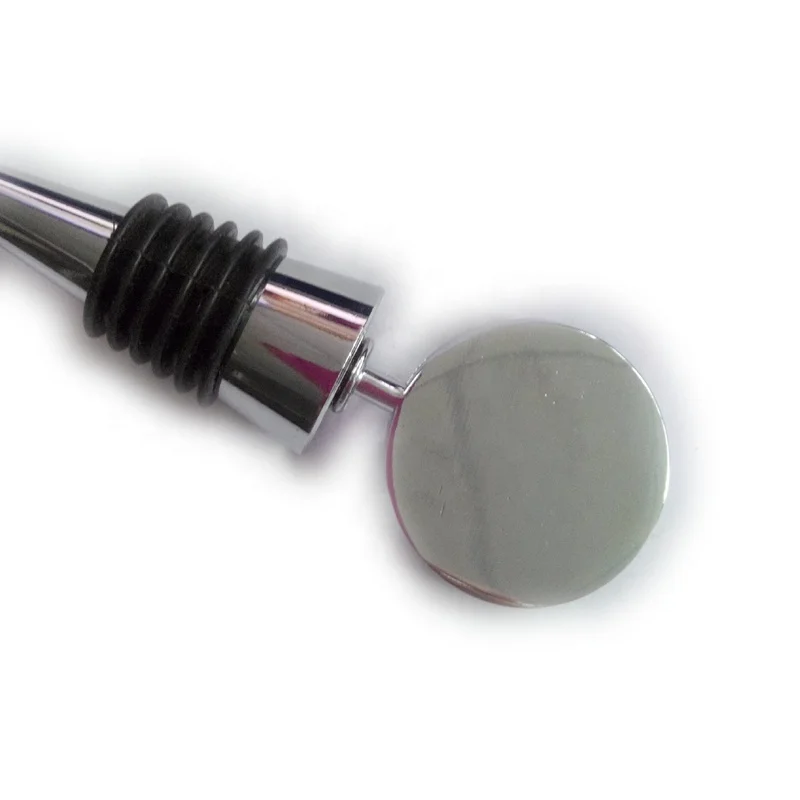 
Custom logo metal round craft blank champagne wine bottle stopper 