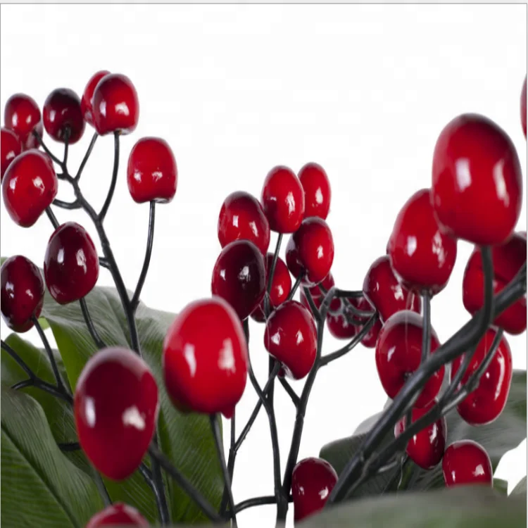 Good Looking Artificial Fruit Tree / High Simulation Cherry Tree For Sale