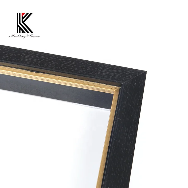 Black soild wood picture frame moulding for mirror frame painting frame
