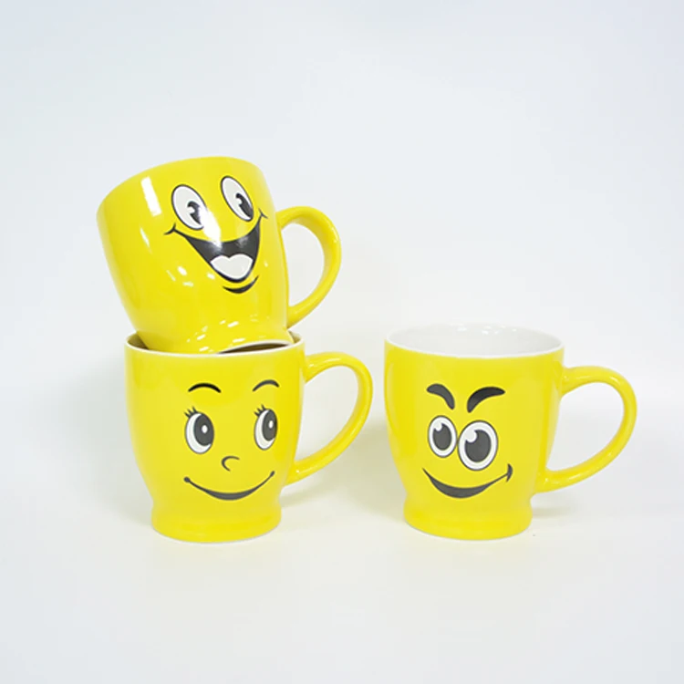 special shaped smile face creative coffee mug kids mugs glazed ceramic cute mug