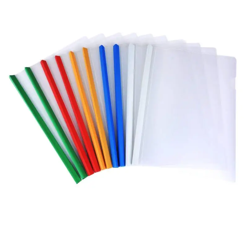 Transparent File Folder Clear Report Covers with Sliding Bar Resume Presentation File Folder Organizer Binder for A4 Size Paper