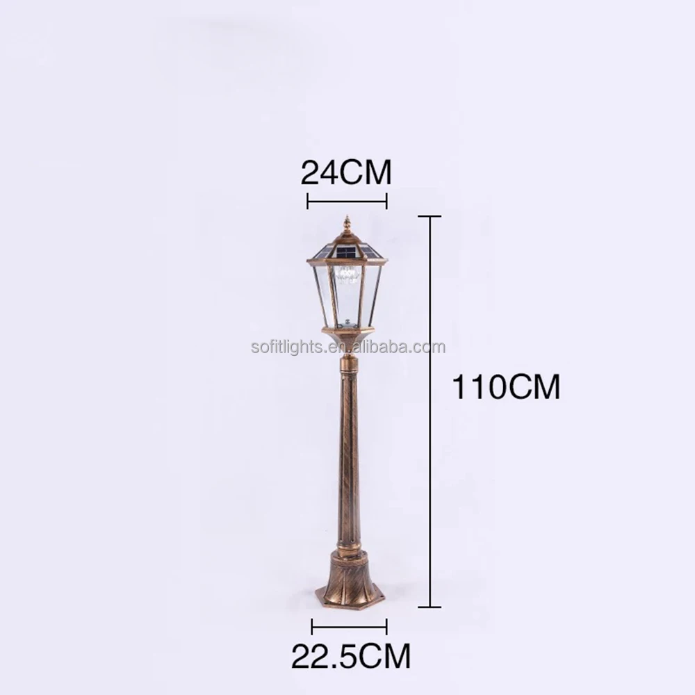 
Solar powered led garden lamp decorative lights with double light sources exchange 