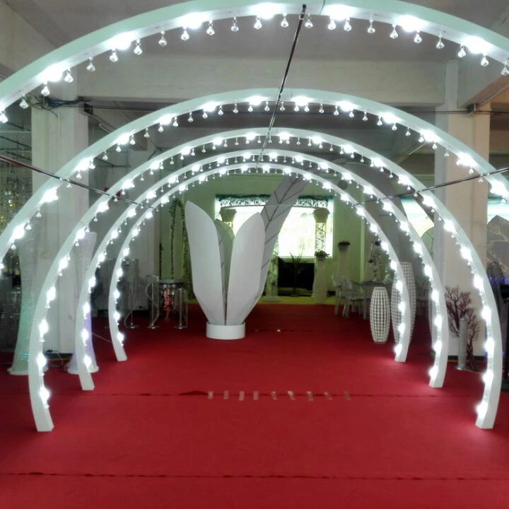 lighted Royal Indian White Iron Wedding Arch For Indian Weddings